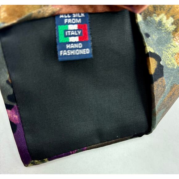 MIV Silk Tie Hand Made in Italy 1980s Floral Vintage - Picture 2 of 16